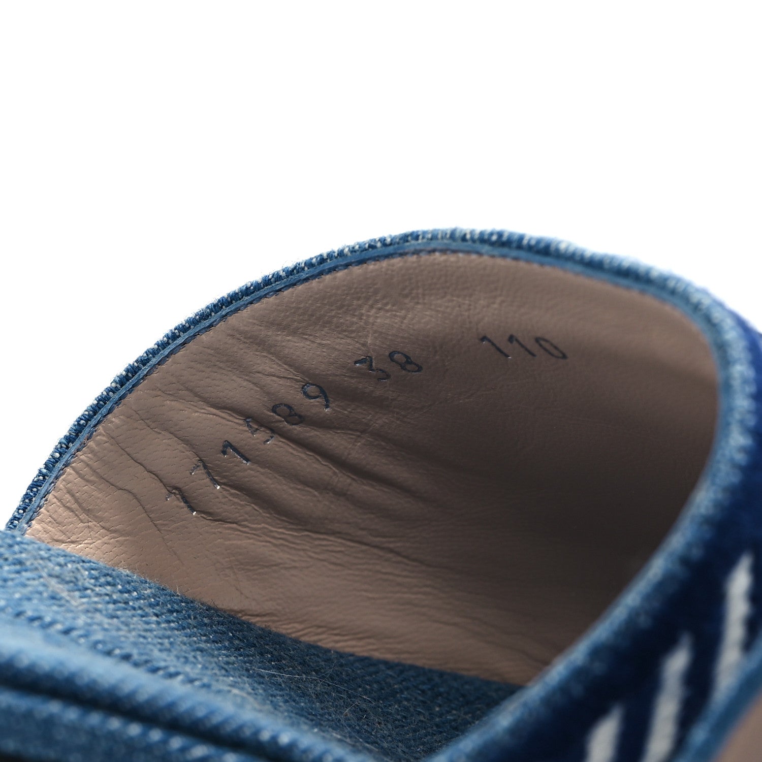 Gucci New Denim Logo Embroidered Slide Sandal 38 Light Blue 9 of 10