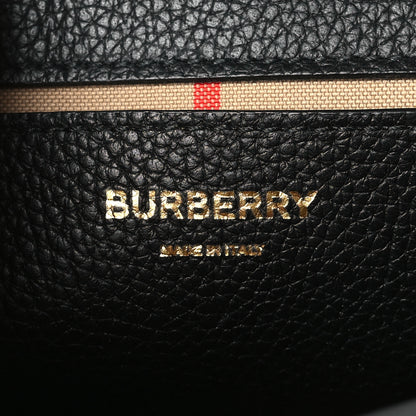 Burberry Coated Canvas Calfskin Vintage Check Medium Note Crossbody Bag Black 6 of 8
