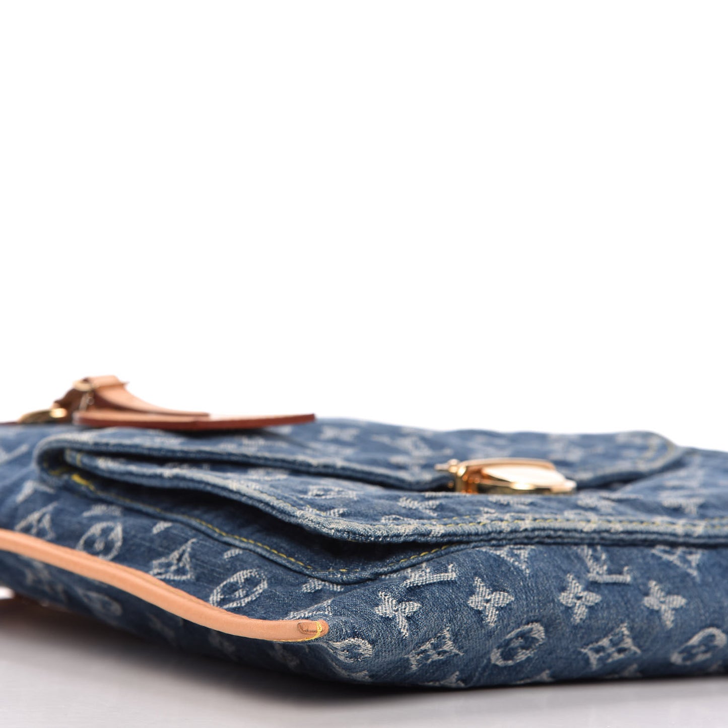 Monogram Denim Sac Plat Blue