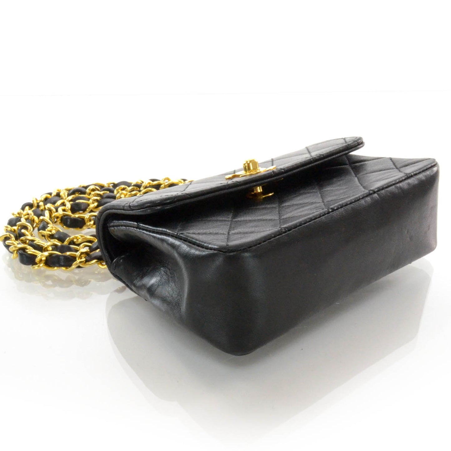 Lambskin Quilted Mini Flap Black