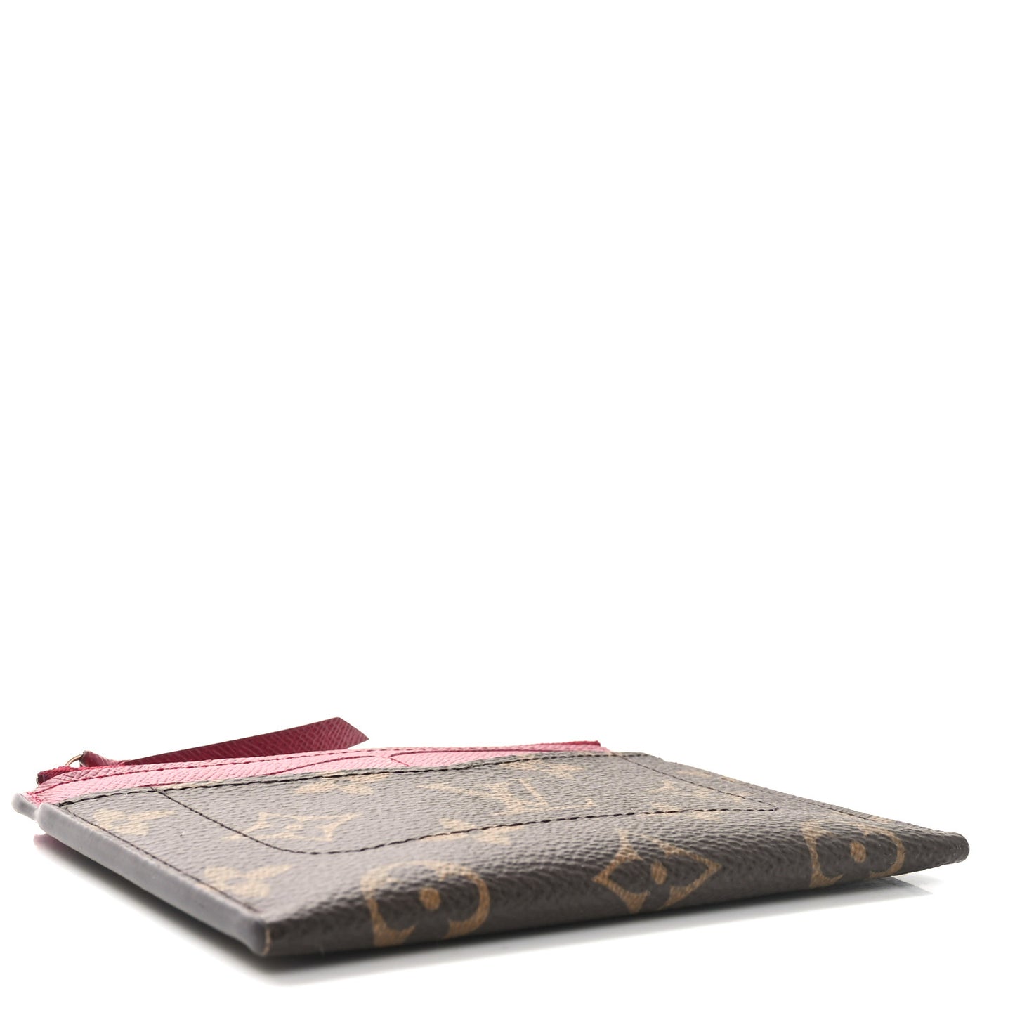 Monogram Zipped Card Holder Fuchsia
