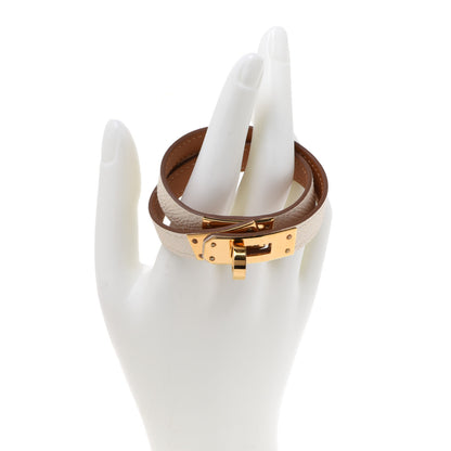 Hermes Epsom Kelly Double Tour Bracelet T2 Nata 2 of 7