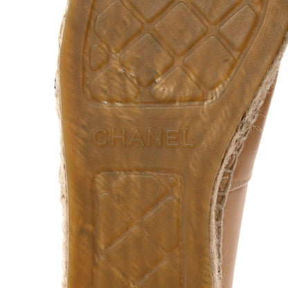 Chanel Lambskin CC Espadrilles 36 Beige Black 8 of 8