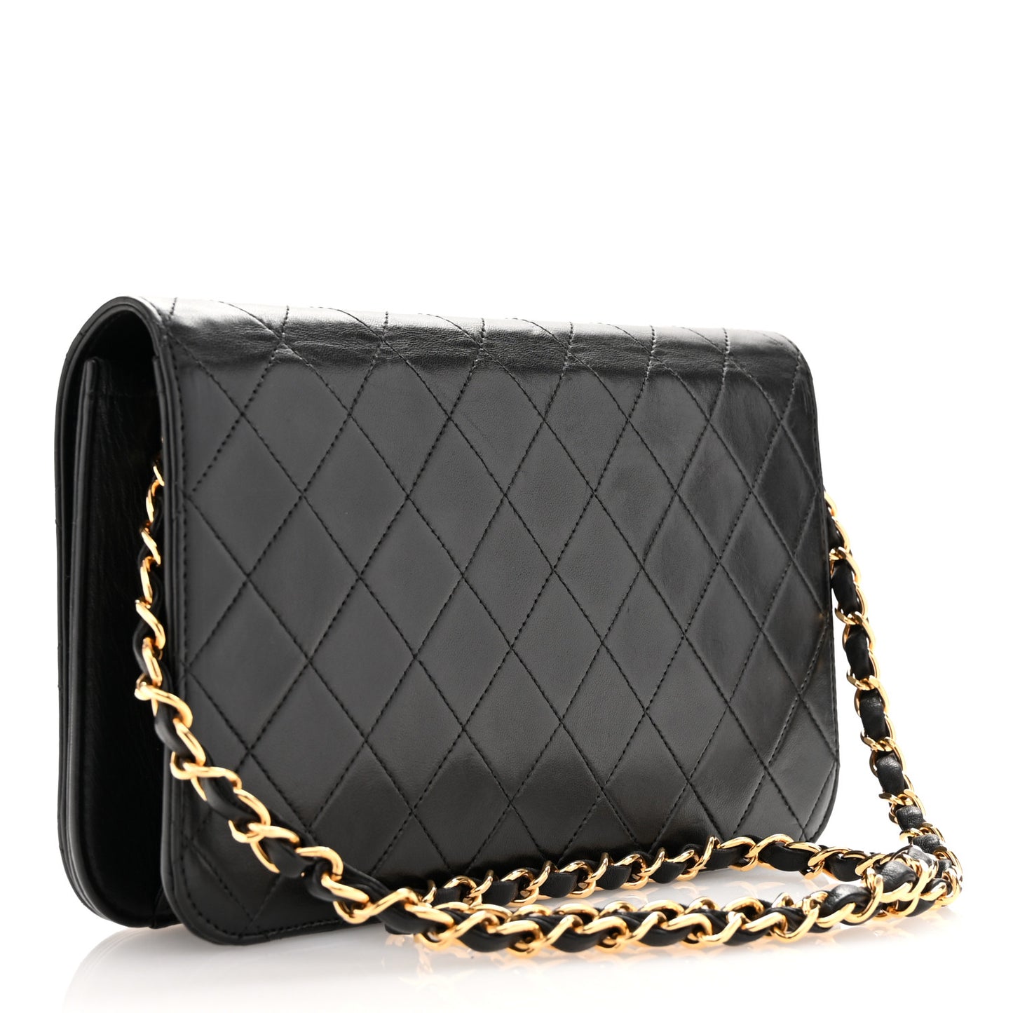 Lambskin Quilted Small Single Flap Black