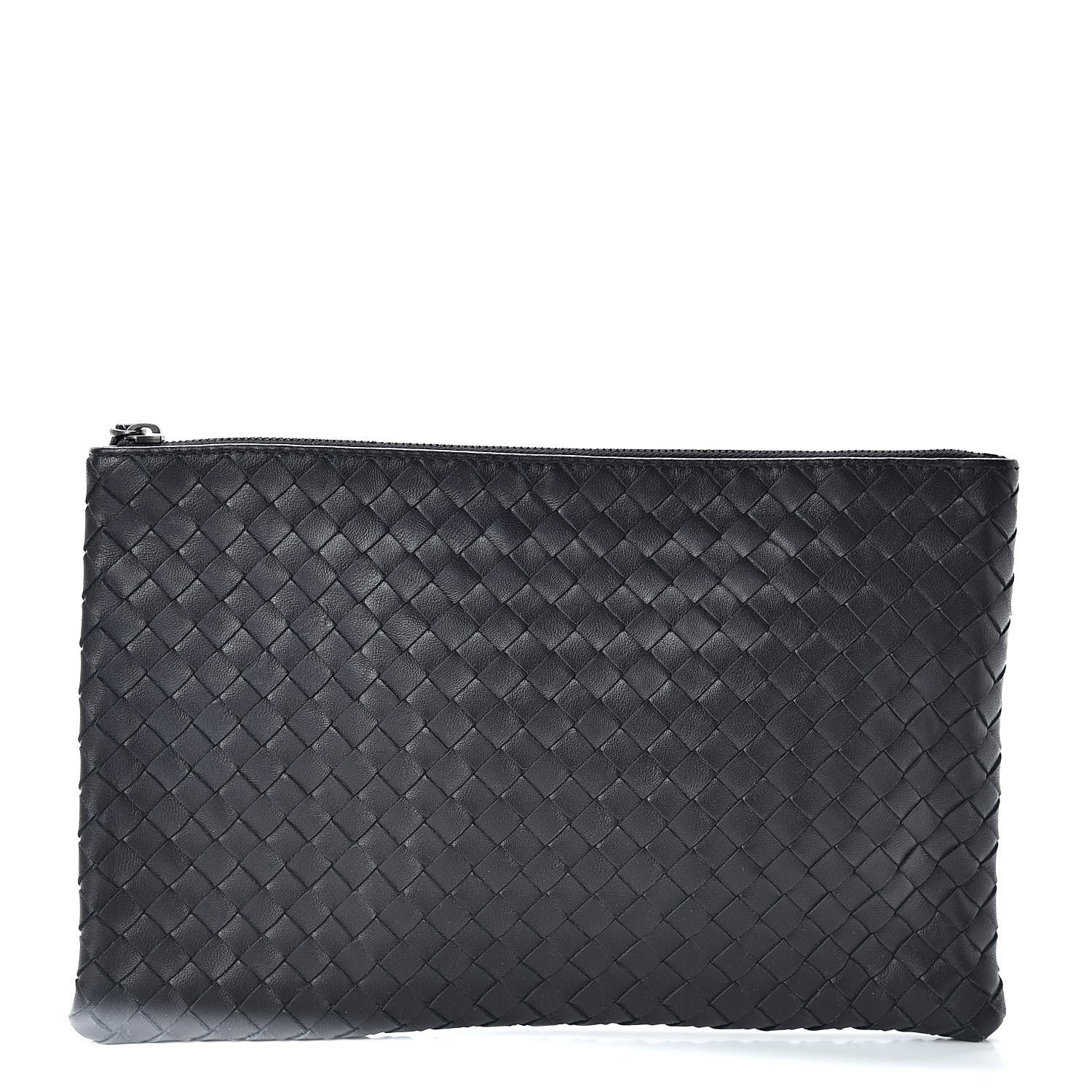 Bottega Veneta Nappa Intrecciato Medium Zip Pouch Black 1 of 7