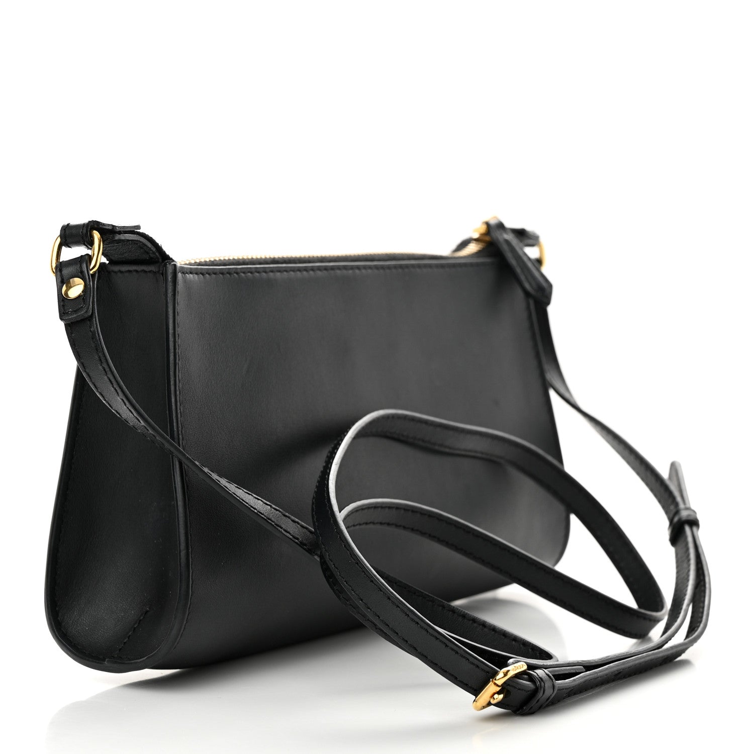 Fendi Vitello Baltico Mini Pouch Crossbody Pouch Black 3 of 14