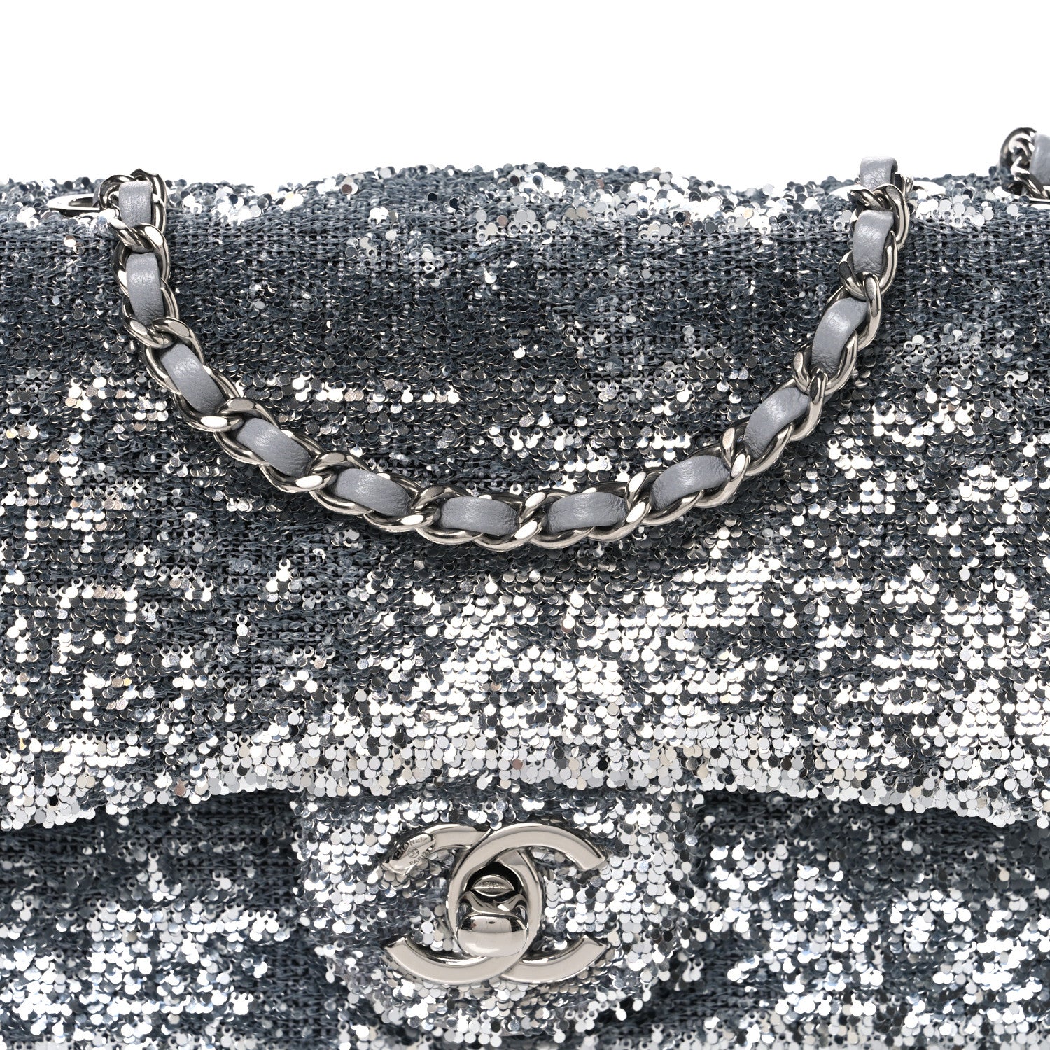 Chanel Sequin Mini Rectangular Flap Silver 8 of 11