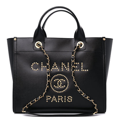 Chanel Caviar Small Studded Deauville Tote Black 1 of 12