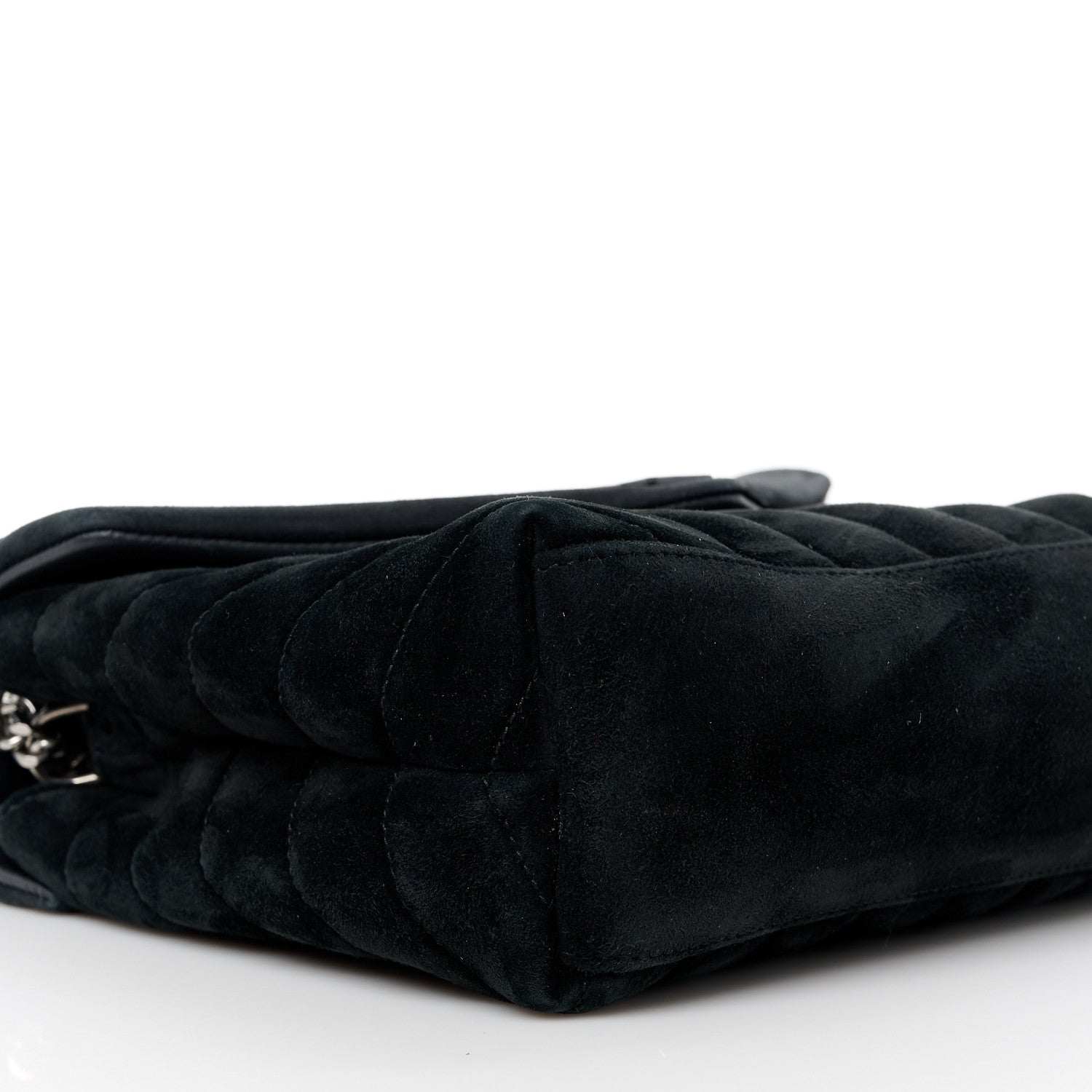 Saint Laurent Suede Calfskin Y Quilted Monogram Small Loulou Chain Satchel Black 10 of 11