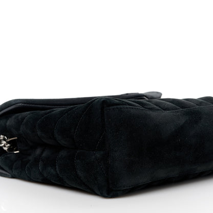Saint Laurent Suede Calfskin Y Quilted Monogram Small Loulou Chain Satchel Black 10 of 11