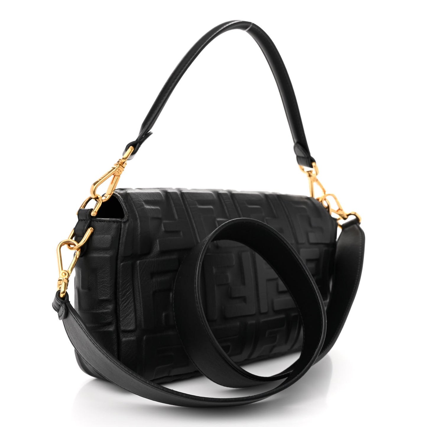 Nappa FF 1974 Embossed Baguette Black