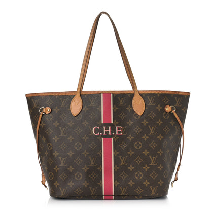Louis Vuitton Monogram My LV Heritage Neverfull MM Fuchsia White 1 of 11
