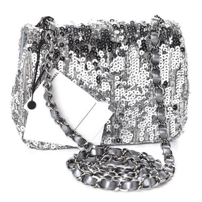 Chanel Sequin Mini Square Flap Silver 3 of 10