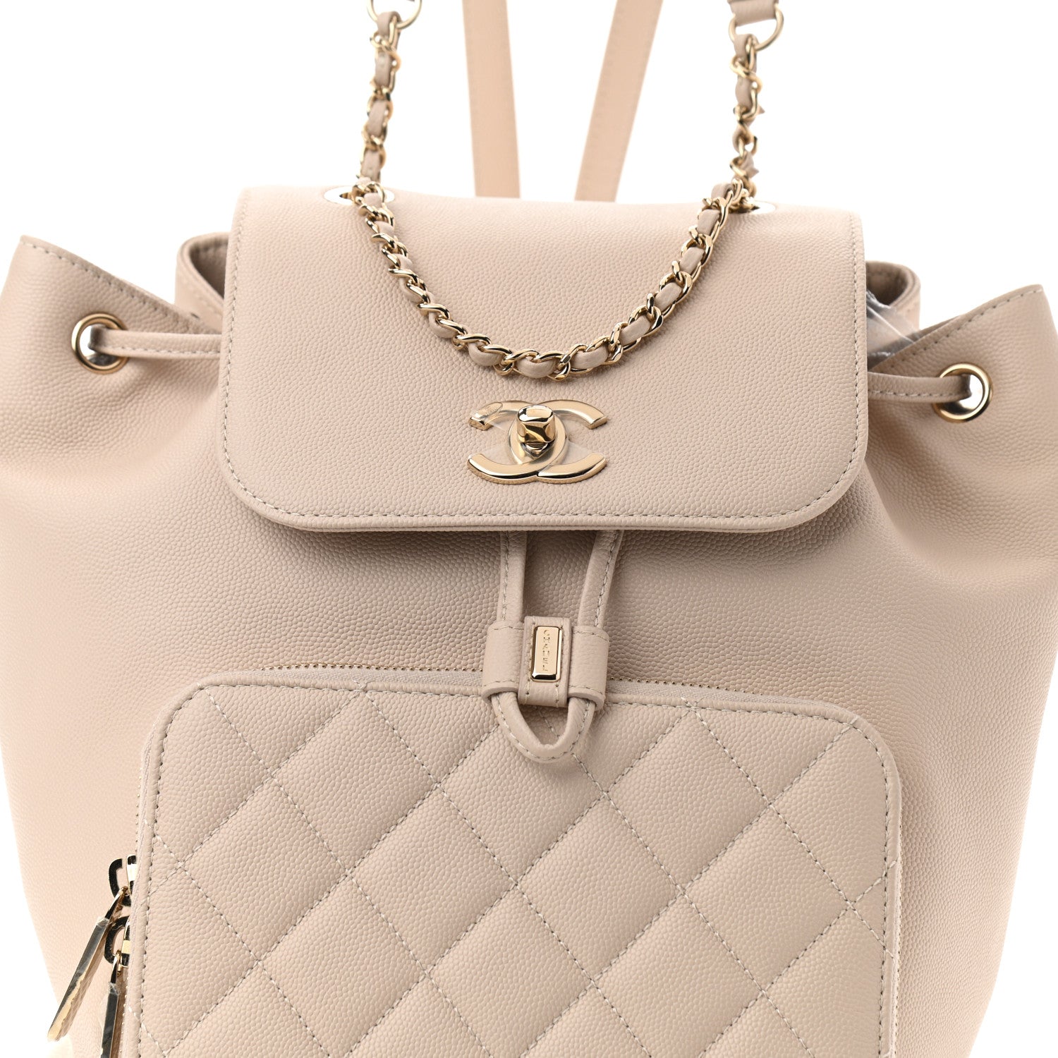 Chanel Caviar Quilted Business Affinity Backpack Beige 8 of 11
