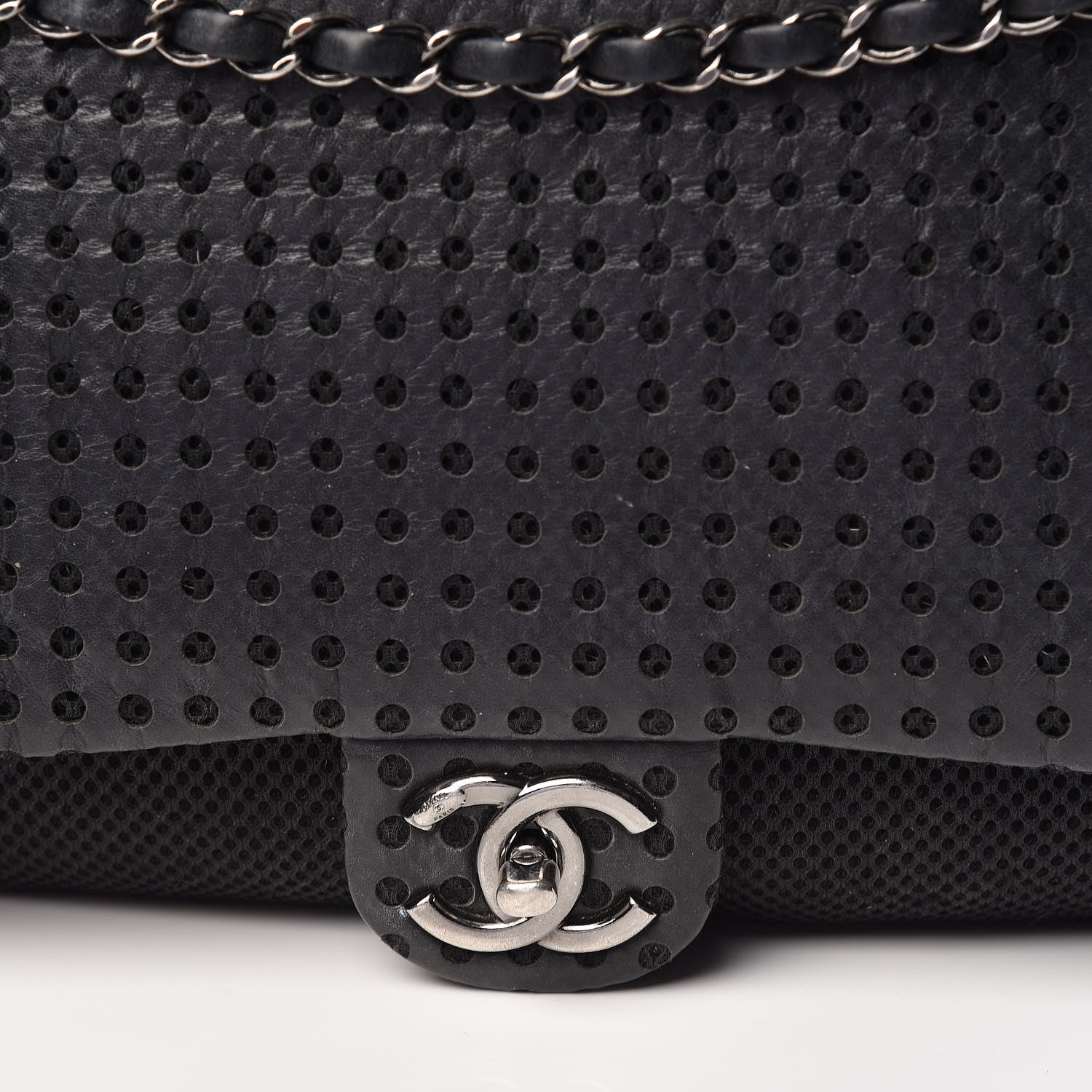 Chanel Perforated Lambskin Jumbo Easy Flap Black 10 of 16