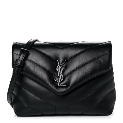 Saint Laurent Calfskin Y Quilted Monogram Toy Loulou Crossbody Bag Black 1 of 12