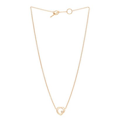 Hermes 18K Rose Gold Diamond TPM Vertige Coeur Necklace ST 3 of 5