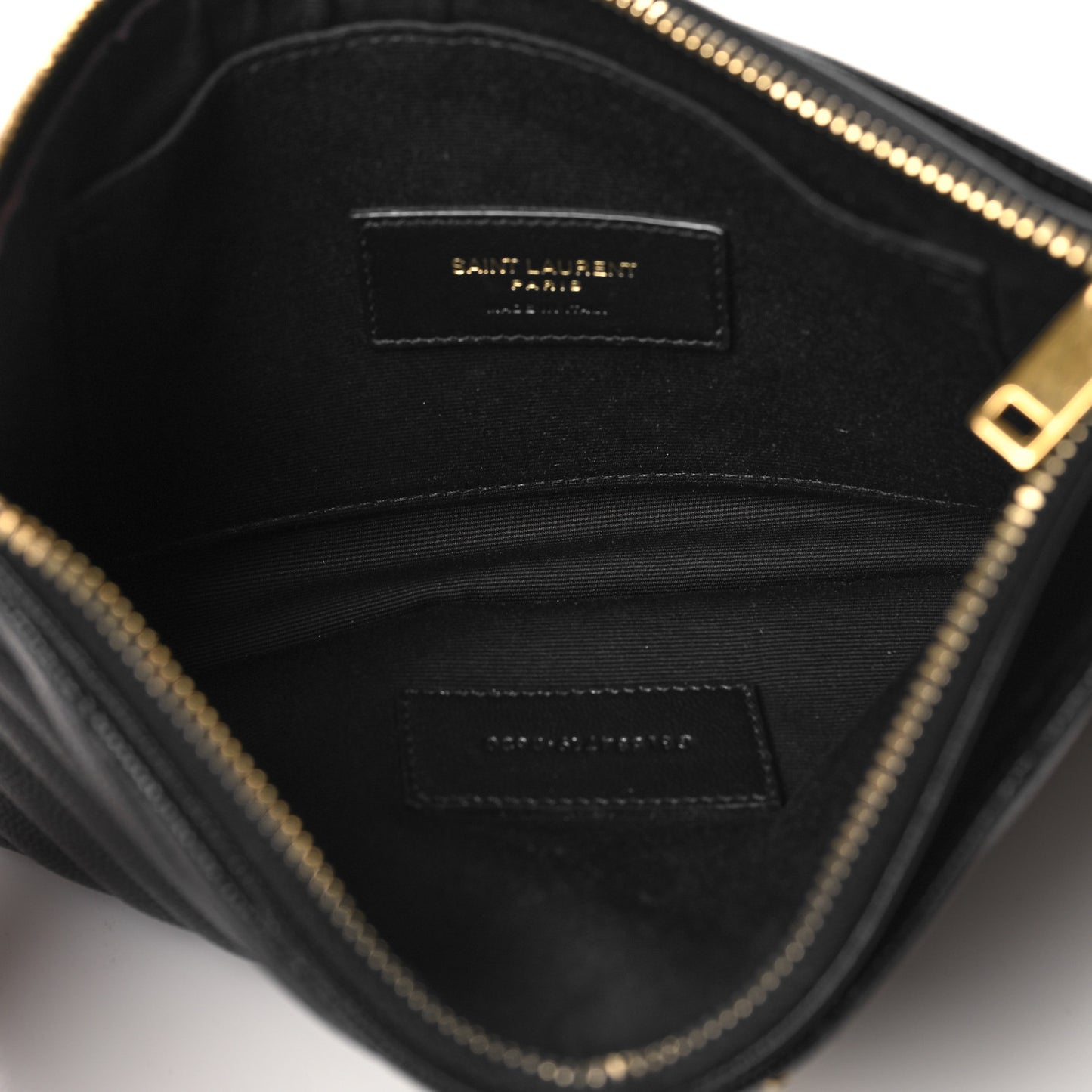 Grain De Poudre Chevron Monogram Large Bill Pouch Black