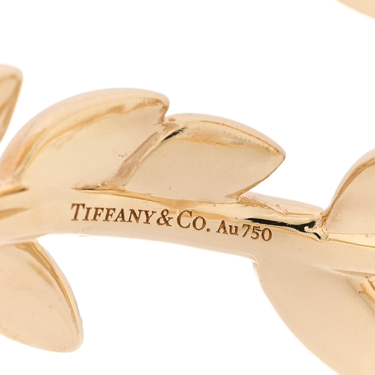 18K Yellow Gold Paloma Picasso Olive Leaf Bypass Ring 58 8.5