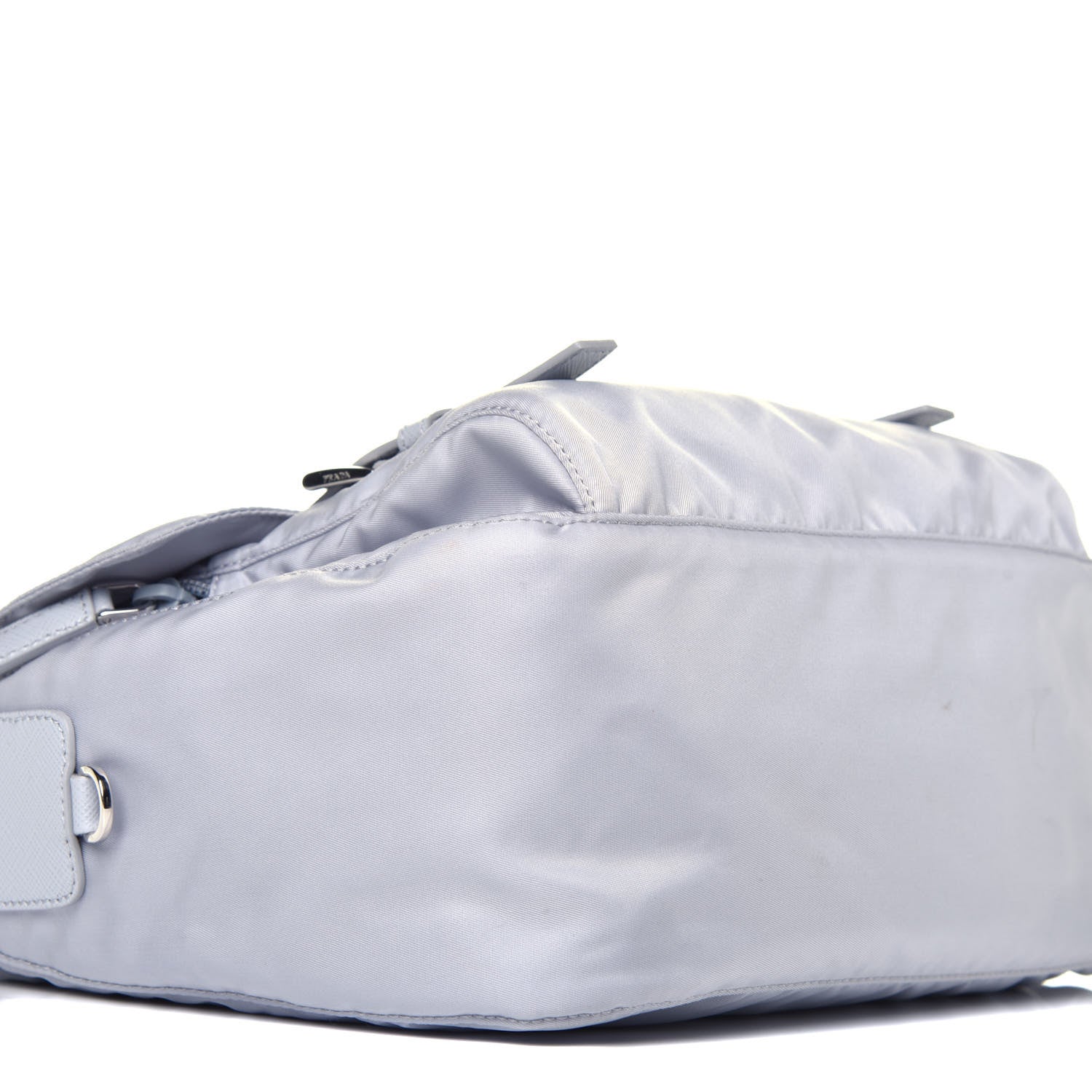 Prada Re-Nylon Vela Saffiano Pocket Double Buckle Messenger Shoulder Bag Fiordaliso 8 of 9