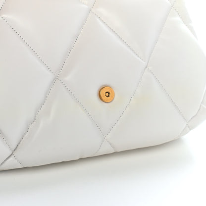 Balenciaga Nappa Calfskin Quilted Touch B Puffy Clutch White 9 of 10