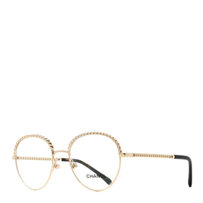 Chanel Metal Round Removable Pearl Chain Eyeglasses 2184 Gold 2 of 7