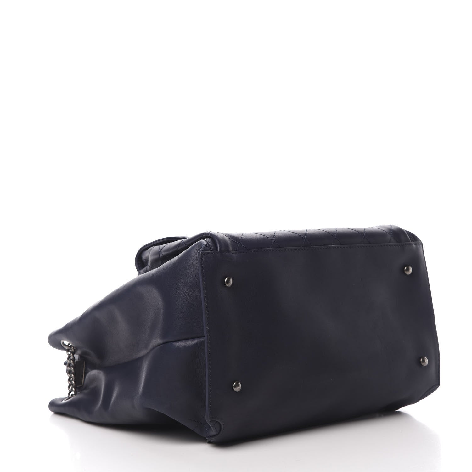 Chanel Calfskin Stitched Large Urban Luxury Drawstring Backpack Navy Blue 3 of 13