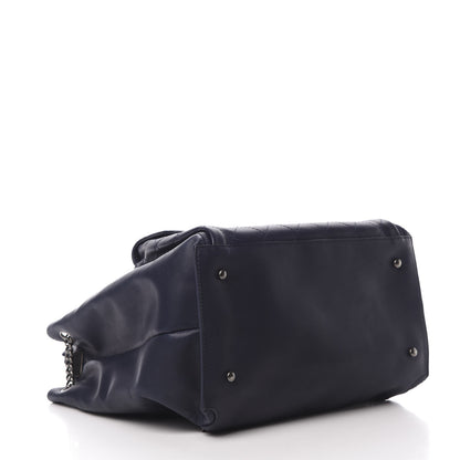 Chanel Calfskin Stitched Large Urban Luxury Drawstring Backpack Navy Blue 3 of 13