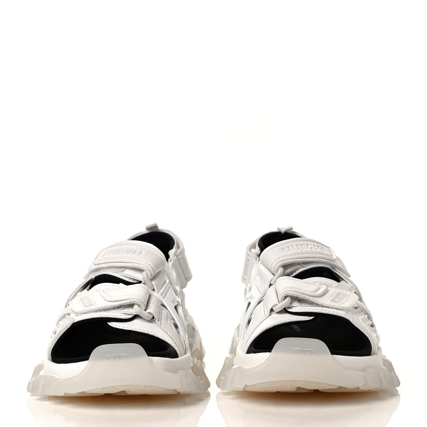 Balenciaga Neoprene Rubber Clear Sole Womens Track Sandals 37 White Black 2 of 8