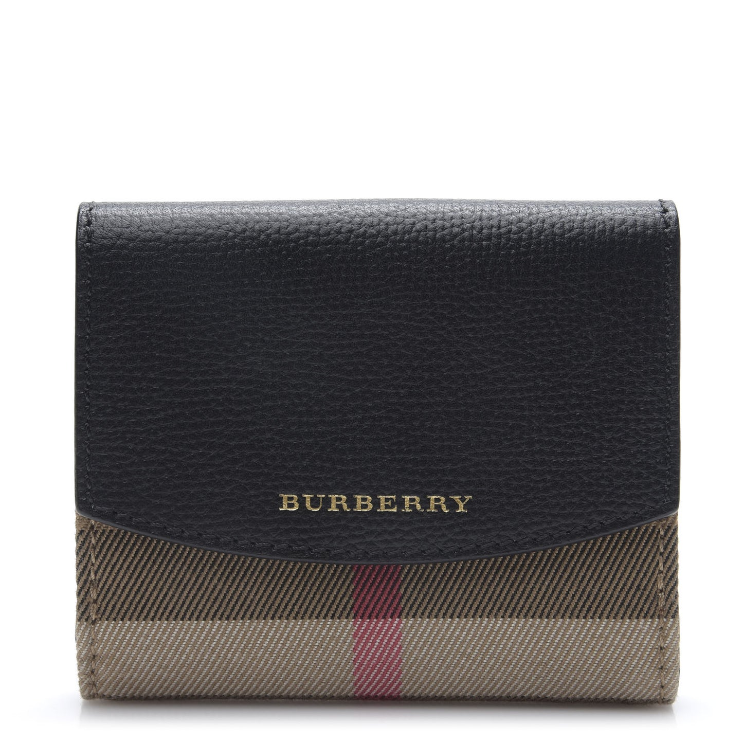 House Check Luna French Wallet Black