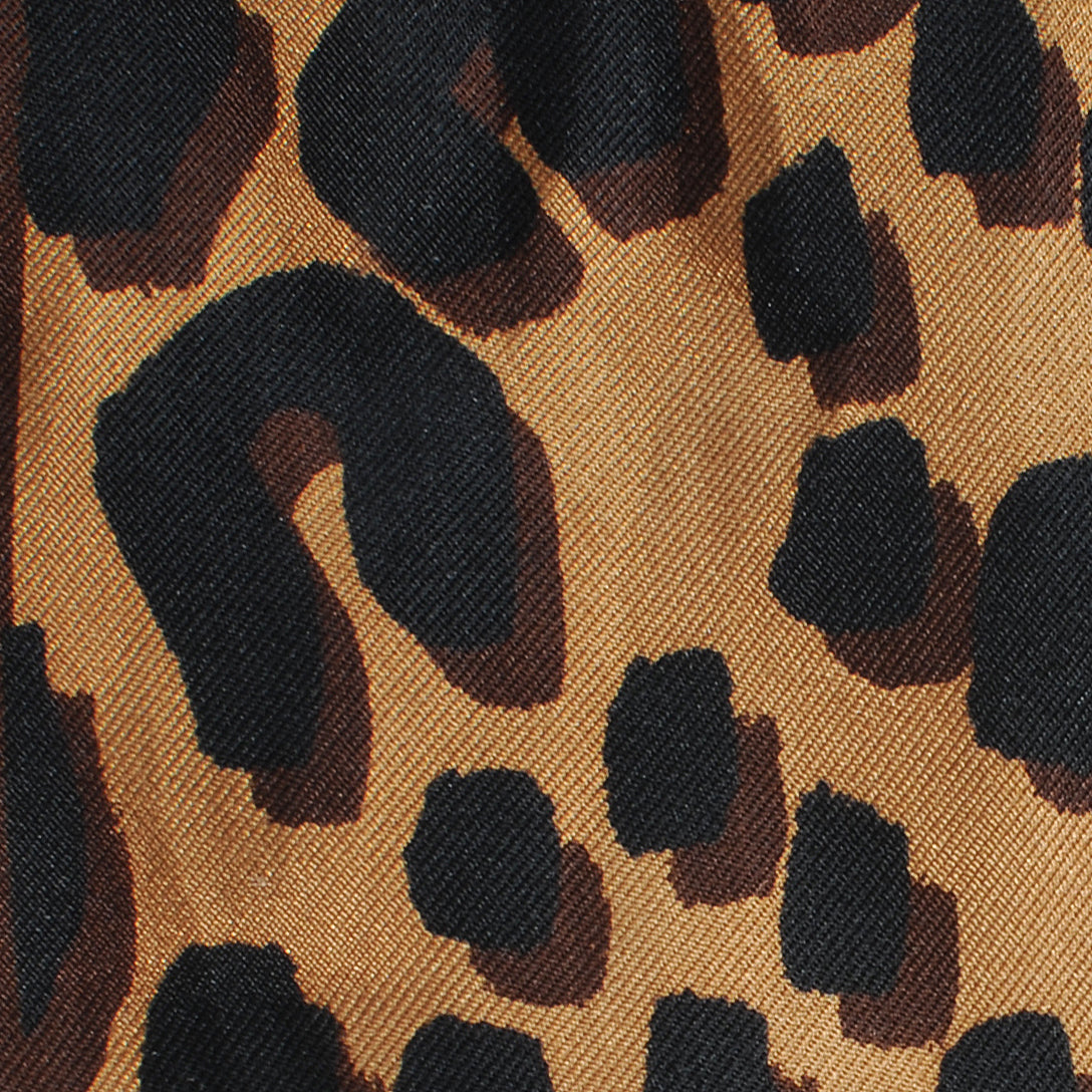 Silk Leopard Bandeau Scarf Marron