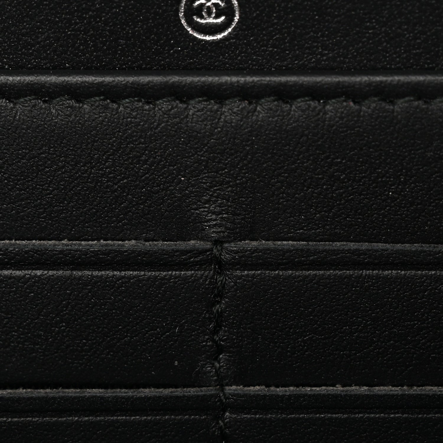 Chanel Caviar Quilted Diamond CC Gusset Zip Around Wallet Black 10 of 13
