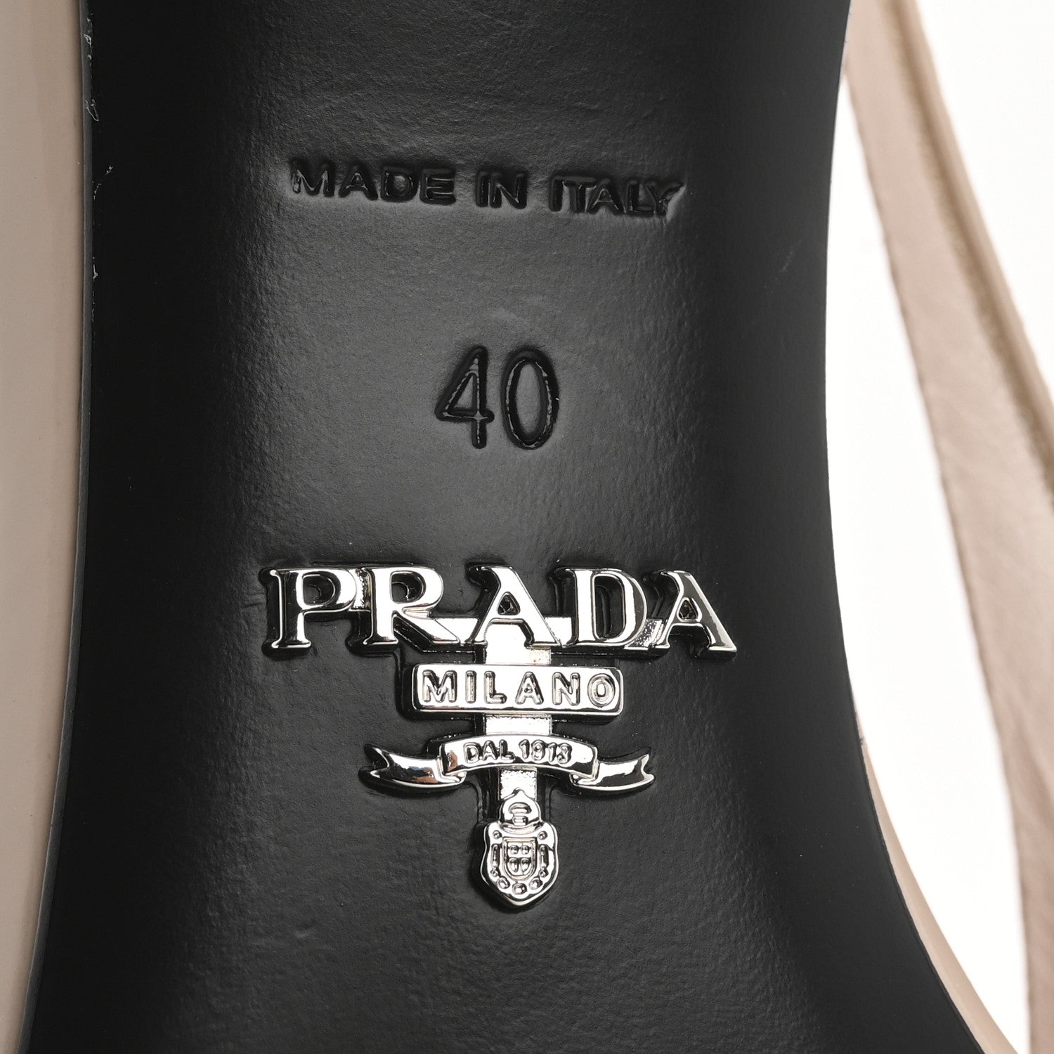 Prada Spazzolato Pointed Toe Strap Slingback Pumps 40 Cipria 8 of 14