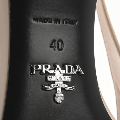 Prada Spazzolato Pointed Toe Strap Slingback Pumps 40 Cipria 8 of 14