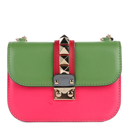 Valentino Garavani Vitello Small Glam Lock Rockstud Flap Green Deep Rose Grey Scarlet 1 of 8
