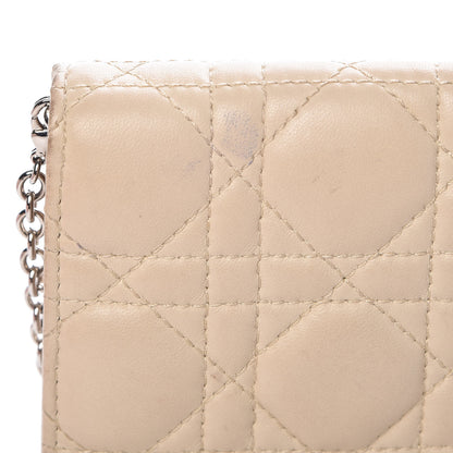 Christian Dior Lambskin Cannage Lady Dior Convertible Clutch Ivory 14 of 16