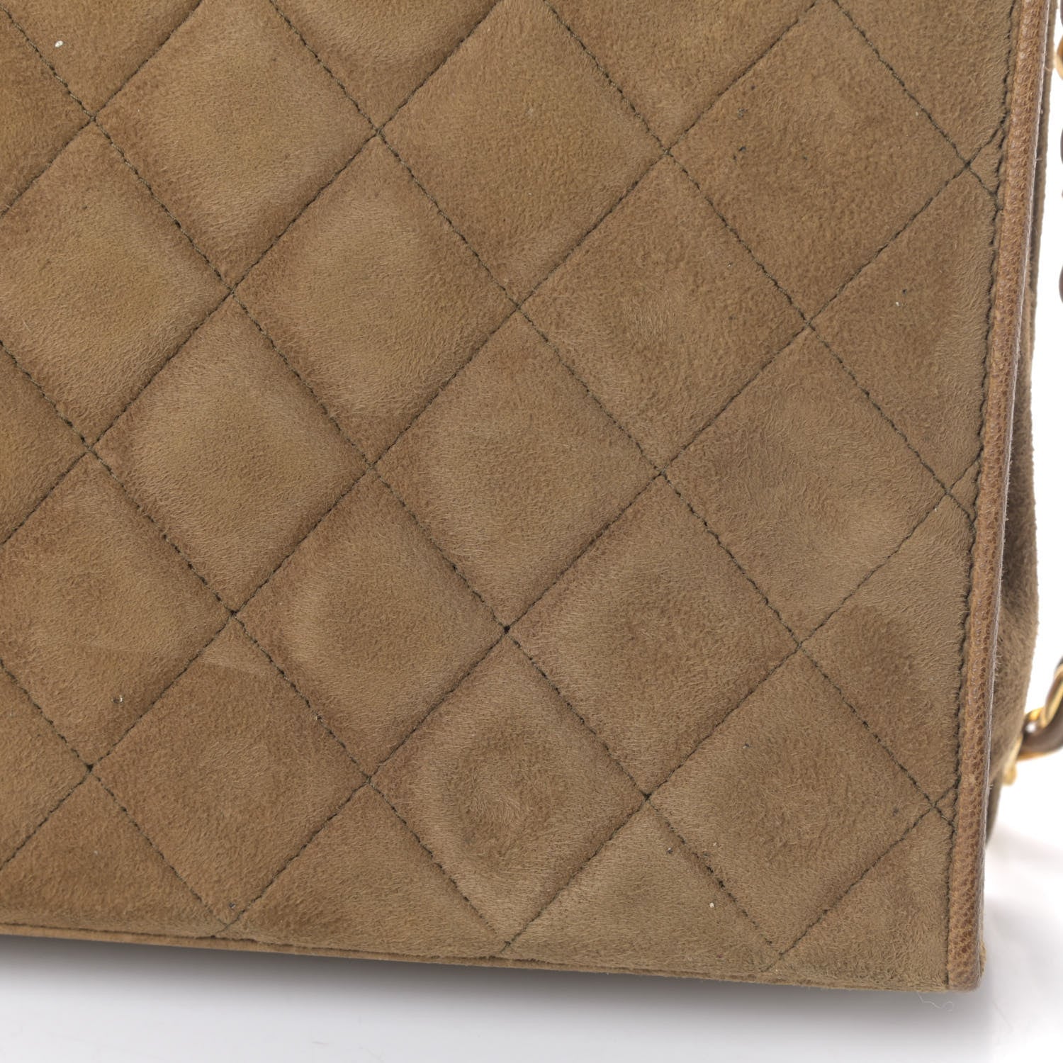 Chanel Suede Quilted CC Small Single Flap Beige 6 of 6
