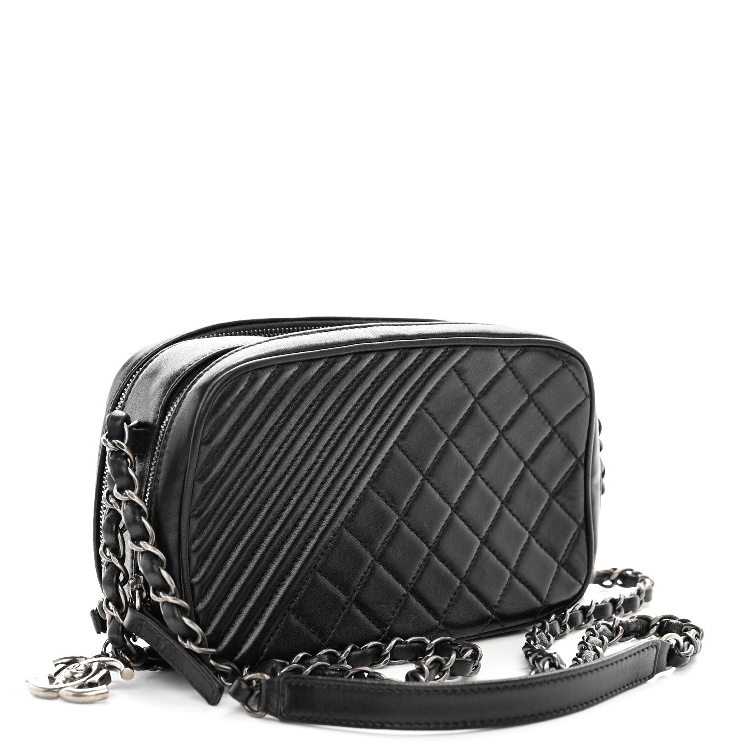 Chanel Lambskin Quilted Small Coco Boy Camera Bag Black 3 of 12