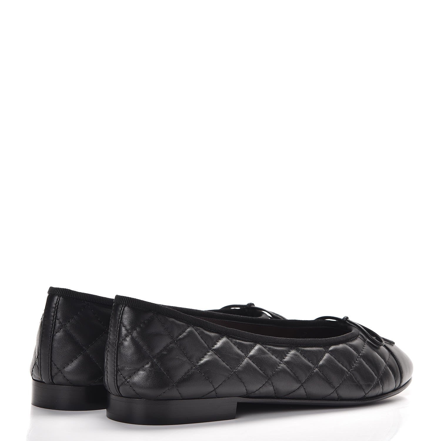 Chanel Aged Calfskin Quilted Cap Toe Ballerina Flats 41 Black 4 of 9
