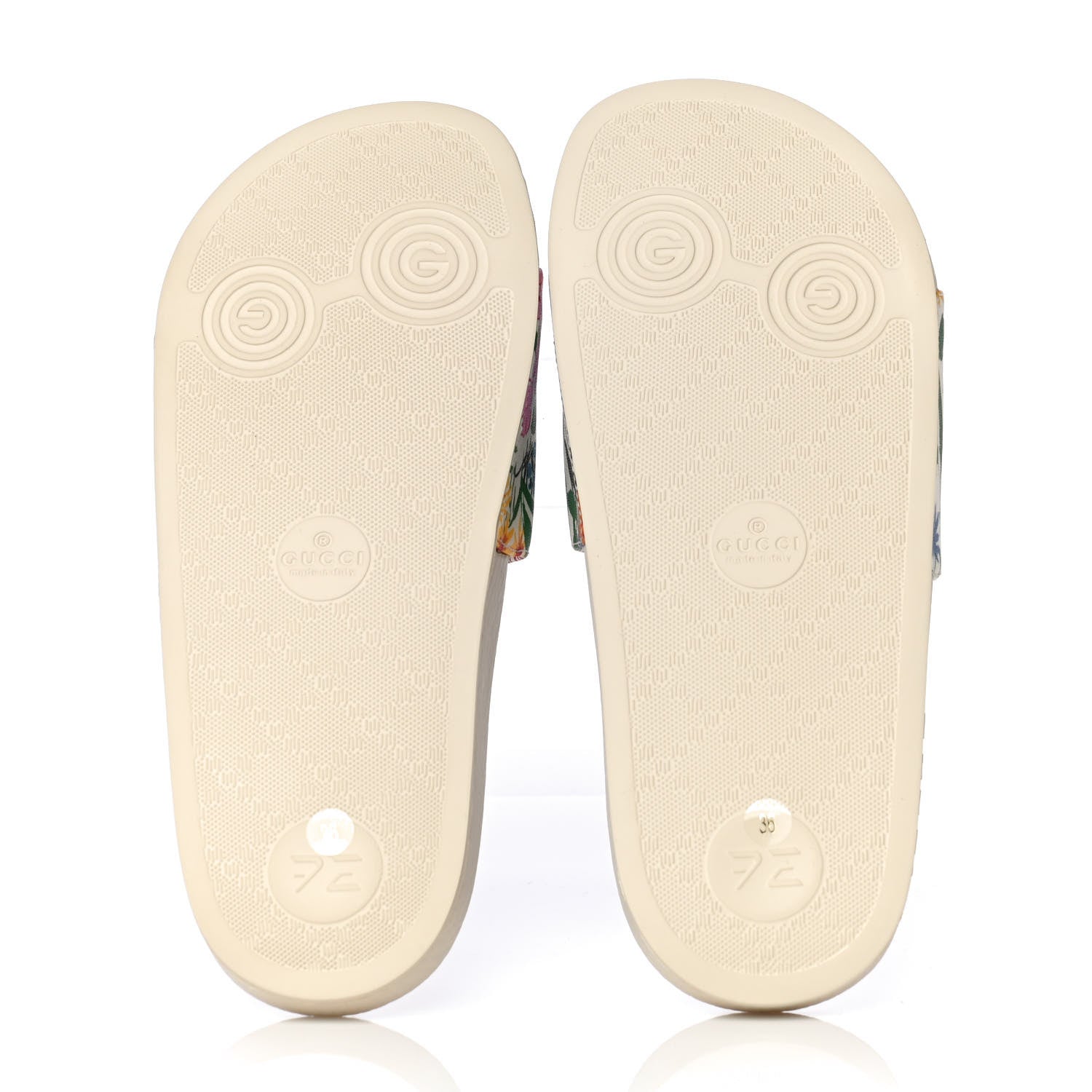 Gucci X KEN SCOTT Rubber Infinity Giardino d Apri Interlocking G Womens Pool Slide Sandals 36 Ivory Pink Wild Rose 6 of 11