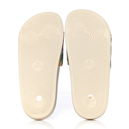 Gucci X KEN SCOTT Rubber Infinity Giardino d Apri Interlocking G Womens Pool Slide Sandals 36 Ivory Pink Wild Rose 6 of 11