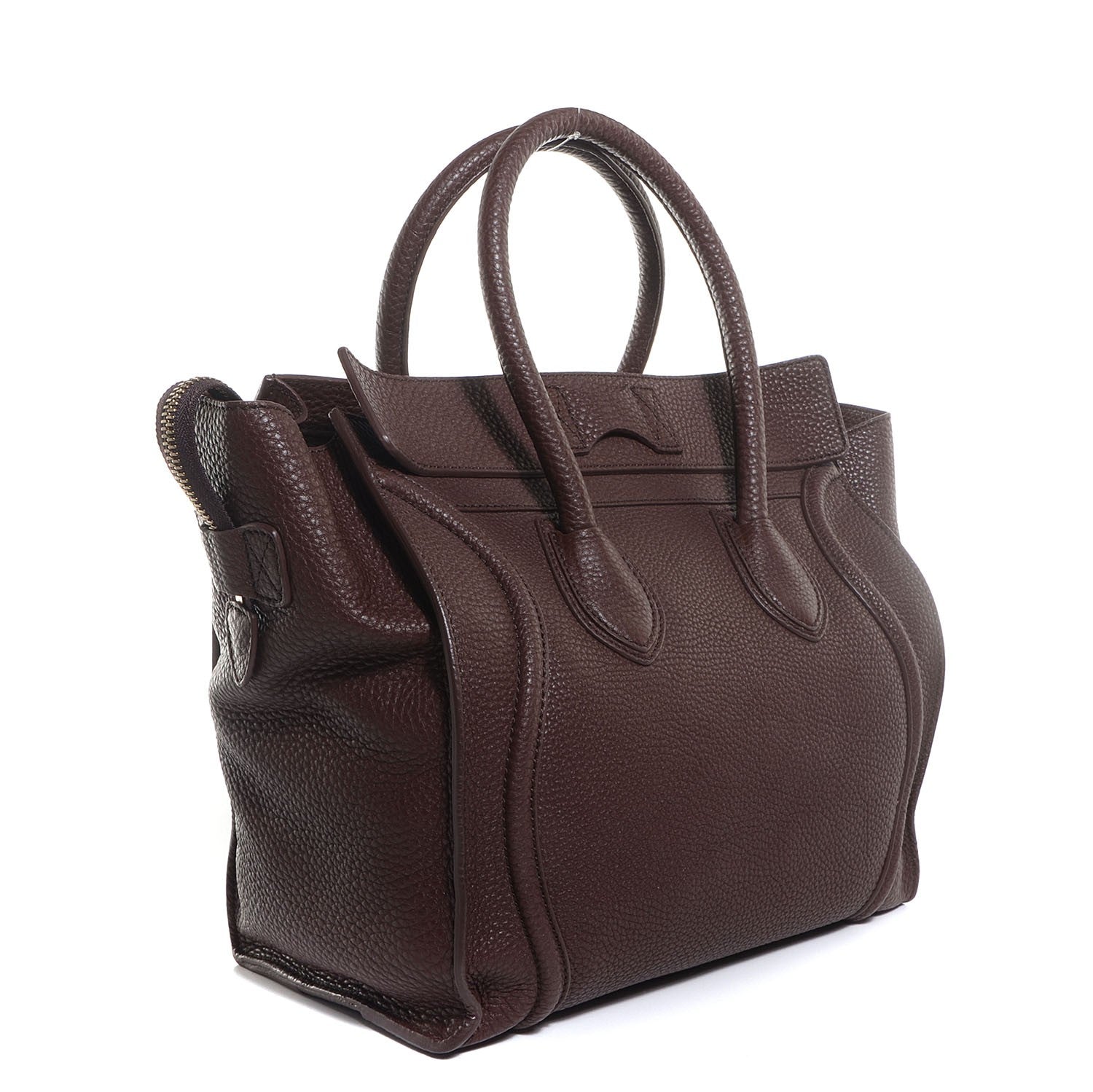 Celine Pebbled Calfskin Mini Luggage Chocolate 3 of 9