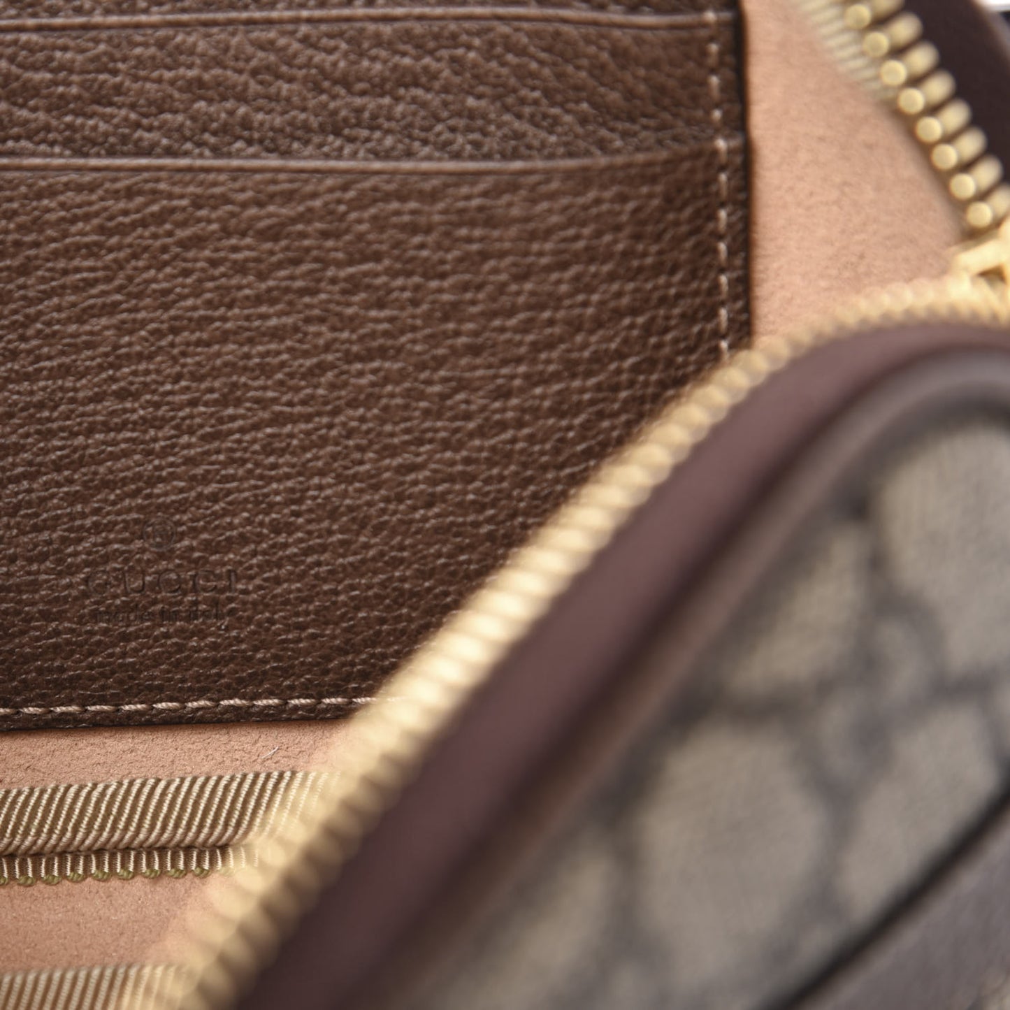 GG Supreme Monogram Ophidia Belted iPhone Case 95 38 Dark Brown
