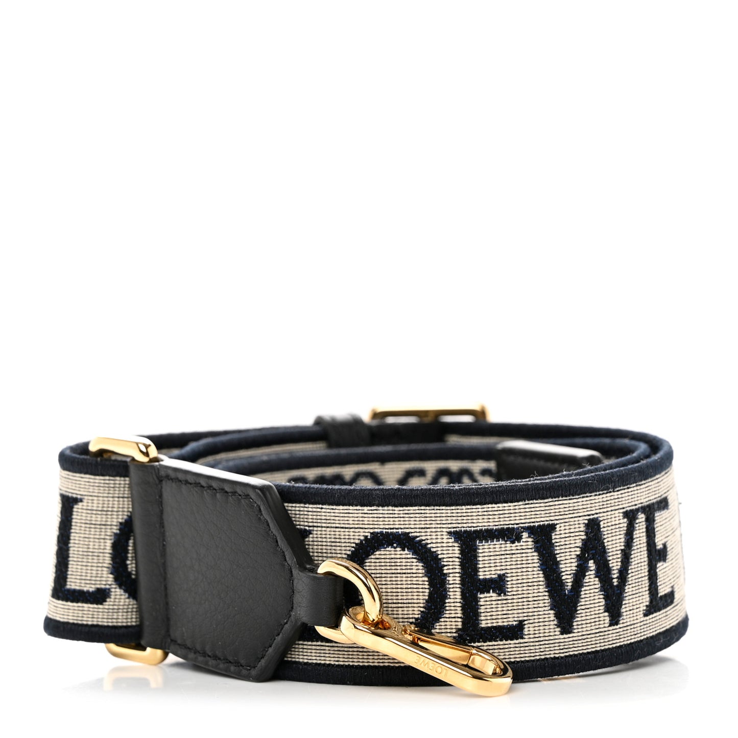 Calfskin Jacquard Anagram Strap Navy Black