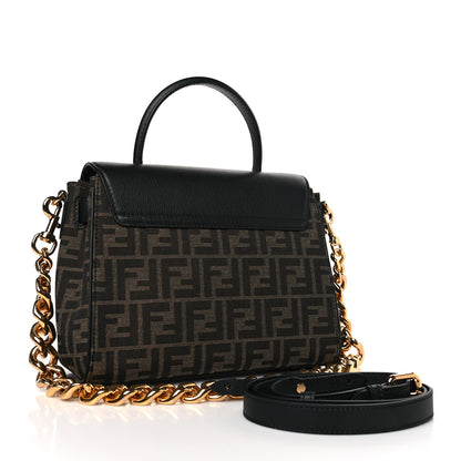 Versace X FENDI Grained Calfskin Fendace Medium La Medusa Top Handle Bag Black Brown 3 of 8