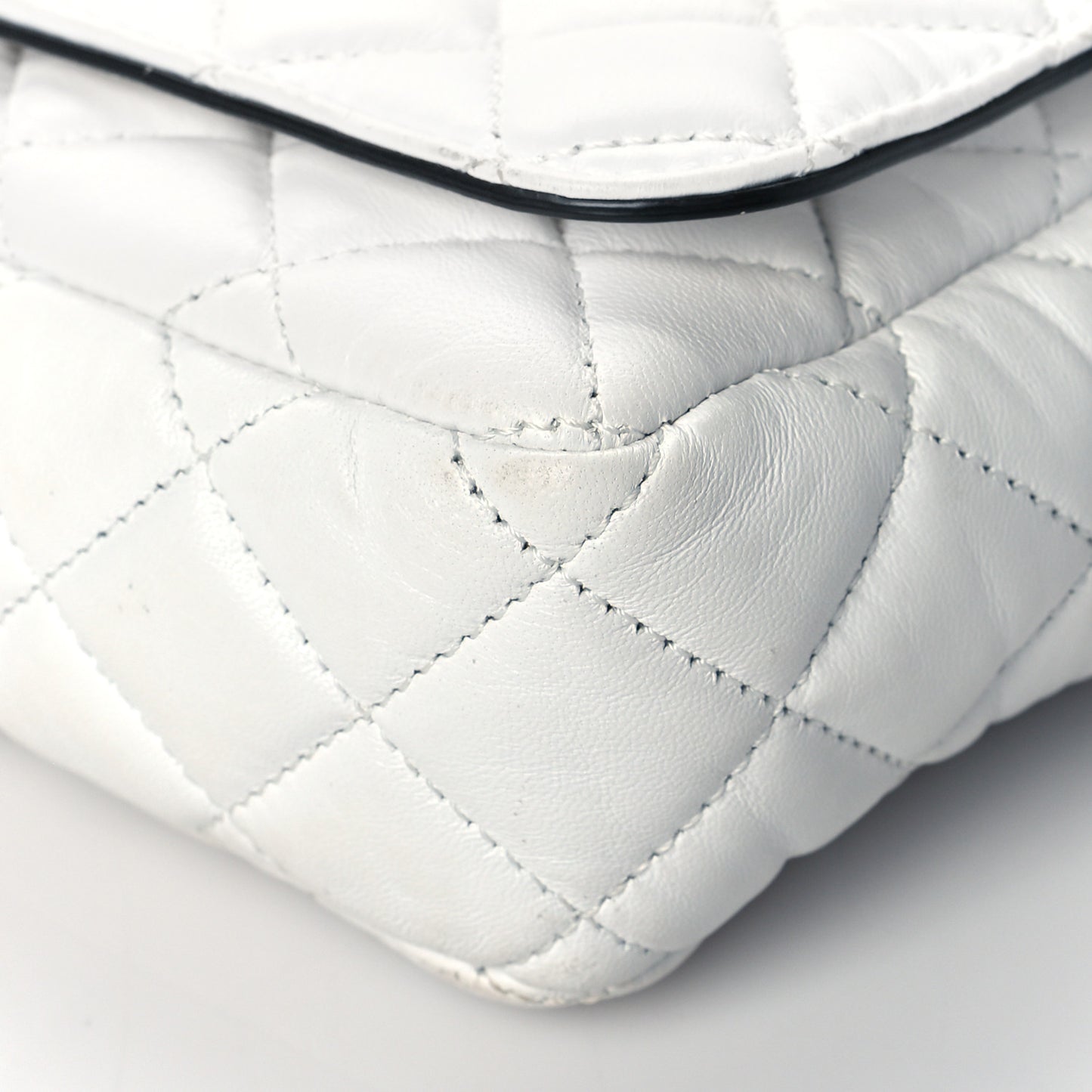Nappa Quilted Small Medusa Chain Crossbody White