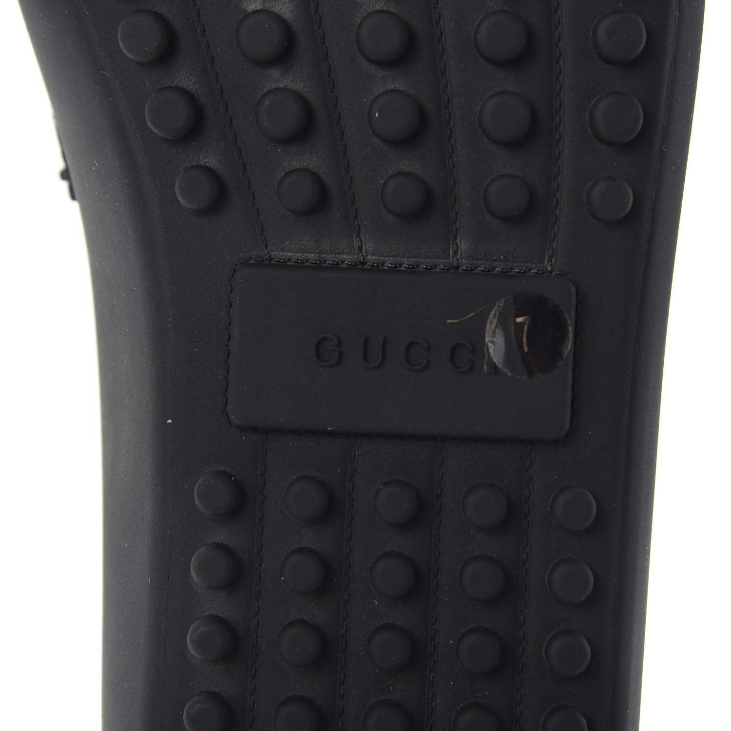Gucci Rubber Mens Horsebit Driver Loafers 7 Black 8 of 9