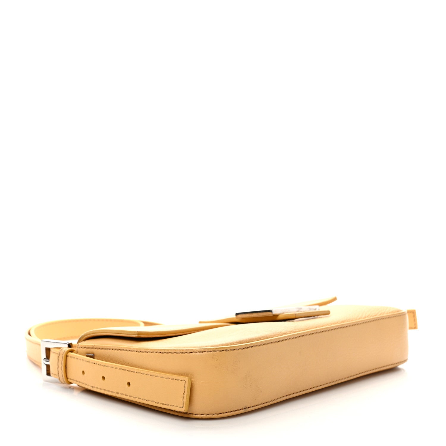 Fendi Vitello Enamel Interchangeable Strap Baguette Giallo Alchemy 6 of 12