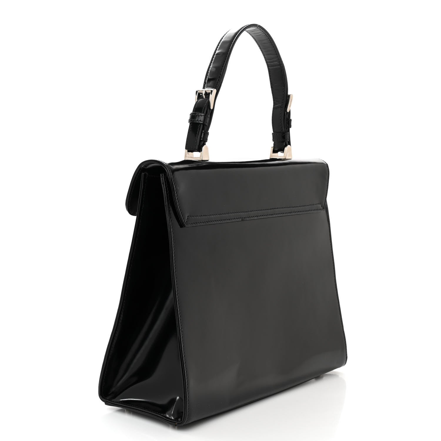 Prada Spazzolato Logo Print Framed Bag Black 3 of 11