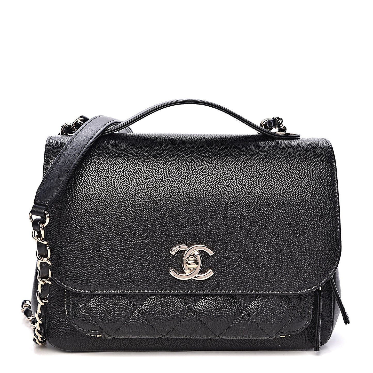 Caviar Quilted Medium Business Affinity Flap Black